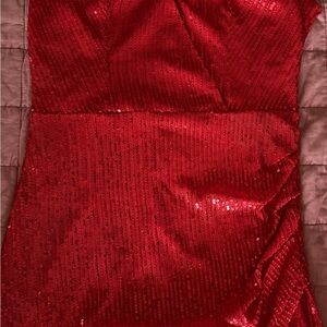 Red Sequin Mini Dress - Unbranded